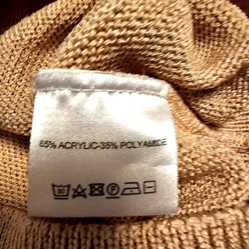 Carlucci Tan Beige Embroidered Knit Sweater Medium - Picture 6 of 9